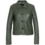 Blouson Oakwood  Veste en cuir Leslie  Ref 59400 Kaki