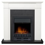 Adam Georgian Fireplace in Pure White & Black with Blenheim Electric Fire in ...