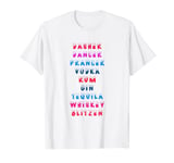 Dasher Dancer Vixen Prancer Vodka Rum Gin Tequila Funny Xmas T-Shirt