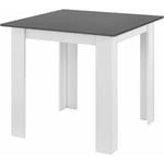 Table carrée pour 4 personnes salle à manger cuisine salon 80 cm blanc gris