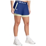 Under Armour Ladies Shorts Play Up 2-in-1 Compression Lightweight Gym Running UA