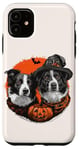 iPhone 11 Halloween Border Collie Dogs Cute Witch Dog Pumpkin Bat Case