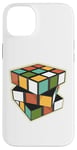 Coque pour iPhone 14 Plus Puzzle rétro en forme de cube - Couleurs vives et géométriques