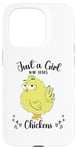 iPhone 15 Pro Just a Girl Who Loves Chickens Yellow Lover Women Girls Case