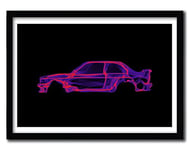 K.Olin Tribu - Affiche Bmw M3 E30 par Octavian Mielu, Papier, Blanc, 25 x 35 x 1 cm