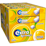 Wrigley's Extra Refreshers Chewing Gum, Tropical Flavour, 16 packs of 7 pieces, Chewing Gum Bulk Pack, Sugar Free Gum With Xylitol, Handy Box (112 pieces)