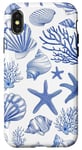 iPhone X/XS Blue Seashell Coastal Summer, Starfish, Women Case