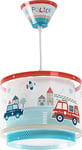 Dalber Lustre Chambre Lampe Suspension Enfant Police et Pompiers, Brille dans la Nuit, Blanc, 60612, E27