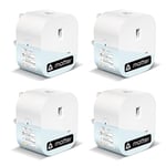 EIGHTREE Matter Smart Plug with Energy Monitoring, Mini WiFi Plug Works With Apple HomeKit, Alexa, Google Home, SmartThings, Remote Control, Timer & Schedule Function, 2.4Ghz Wi-Fi Only, 13A, 4 Packs