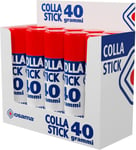 Colle Forte Stick Extra Adhésive, 10 Bâtons, 40 gr - Set Colles sans Solvants pour Papeterie Bureau et Fourniture Scolaire - Résistante et sans Grumeaux sur Papier et Carton, Sûre pour Enfants