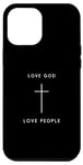Coque pour iPhone 15 Pro Max Love God Love People Cross - Minimaliste Christian Jésus