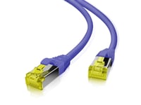 Helos Patchkabel S/Ftp (Pimf) Cat 6A Lila 0,5M - Massiv Koppar Patchkabel Med Smalt Kinkskydd - Inkl. Längdbeteckning På Rj45-Kontakten - Pimf-Skärmad Cat6a-Kabel, Halogenfri - 10Gbe Lämplig Och Poe-Kapabel (191045)