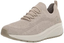 Skechers Women's Bobs Sport Squad Chaos Slip-Ins Taupe Low Top Sneaker Shoes 8.5