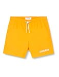 Calvin Klein Jeans Short de Bain Garçon Medium Drawstring Print Mi-Long, Orange (IP Water Reactive AOP), 8-10 Ans