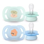 Philips Avent Soother Ultra Start Napp Blå/Grön 0+ månader 2 st