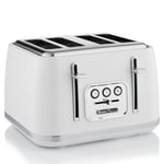 Swan Elegance 4 Slice Toaster with 7 Browning Levels 2100W, White - ST19025WHT