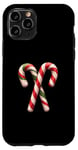 Coque pour iPhone 11 Pro Canne à sucre de Noël classique festive, motif bonbon