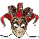 Halloween-festkarnevalsmask, Italien Venedig Maskerad Jul Cosplay Mask röd