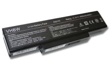 vhbw Batterie ordi. portable (Li-Ion, 4400mAh, 11.1V, 48.84Wh, noir) compatible avec MSI Megabook EX400, EX600, GX400, GX600, GX610, GX620