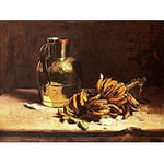 Borges Bananas Metal Still Life Golden Painting Art Print Canvas Premium Wall Decor Poster Mural