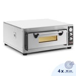 Royal Catering Elektrisk pizzaovn - 4 x 30 cm 1 kammer 4200 W ildleirestein