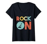 Womens Classic Rock & Roll Music Fan Lover Rock On V-Neck T-Shirt