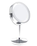 TUKA Lumineux Miroir Maquillage 5X Grossissant, LED Miroir cosmétique pour Rasage dans Salle de Bain À Piles, Double Face avec Normale et Grossissant, TKD3145-5x