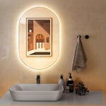 FANTASK Miroir LED 80 x 50 cm avec Chauffage Anti-buée 3000 K 6500 K à intensité Variable