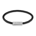 Guess JUMB02141JWSTBKL Men's Black Vintage Leather Stainless Jewellery