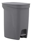 Tramontina 10 Litre Kitchen Bathroom Bedroom Rubbish and Waste Recycling Bin with Pedal and Lid, Plastic, 26 cm Length x 21 cm Width x 32.5 cm Height, Grey, ‎92852421