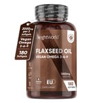 Flaxseed Oil Capsules 180 Softgels 1000mg | Fatty Acid Supplement Omega 3, 6 & 9