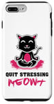 Coque pour iPhone 7 Plus/8 Plus Quit Stressing Meowt Siège de méditation en lotus pour chat