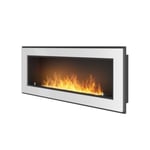 Cheminée au bioéthanol encastrable Frame 1200 SimpleFire blanche avec verre