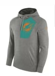 Nike NFL Dolphins Fly Fleece Hoodie Sz M Grey Turquoise Total Orange 851777 063