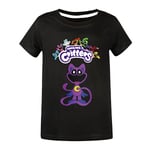 Kids Smiling Critters CatNap Söt T-shirt Sommar Kortärmad Cartoon Tee Toppar Black 140cm