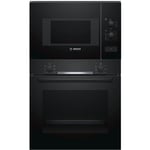 Bosch HBA530BB0S Serie 2 erillisuuni, musta ja Bosch BFL520MB0 Serie 4 mikroaaltouuni, musta