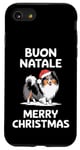 Coque pour iPhone SE (2020) / 7 / 8 Buon Natale, chien de berger des Shetland, Sheltie, Noël, Italie, Père Noël