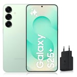 Samsung Galaxy S25+, Smartphone Android 5G avec Galaxy AI, 512 Go, Chargeur secteur rapide 25W inclus, Smartphone déverrouillé, Vert d’eau, Version FR