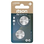 ITSON, CR2025 battery, 3V, coin lithium battery, pack of 2, best for car keys, watches and heart rate monitors