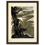 Heathcliff Wuthering Heights Bronte Black White Drawing Artwork Framed Wall Art Print A4