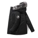 Doudoune Homme De Marque Courte À Capuche En Col Fausse Fourrure Manteau Homme Slim Parka Homme Hiver Chaud -Zs306843