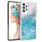 For Samsung Galaxy A52 / A52s 5G Mobile Cover Liquid Glitter Protection Blue