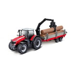 Traktori Bburago Massey Ferguson 8740S Traktori Kids kuormatraktorilla