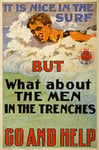 WA139 Vintage WW1 It Is Nice In The Surf BUT What About The Men In The Trenches - Go And Help Australian World War 1 Poster Re-Print - A1 (841 x 610mm) 33" x 24"