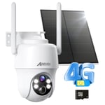 4G LTE WiFi Security Camera Outdoor Solar Battery Powered Wireless CCTV 4XZoom