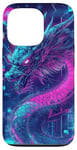 Coque pour iPhone 13 Pro Cyber Dragon Forme géométrique Dragon Art Fantasy