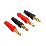 HIFI LIVE 4 pièces/ensemble 4mm cuivre pur plaqué or fiche banane connecteur pour Audio vidéo haut-parleur adaptateur Terminal connecteurs Kit - Type A04b-4 sets(16 pieces)