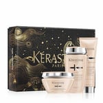 KÉRASTASE Curl Manifesto - Coffret de Fin d'Année - Bain Hydratation Douceur + Masque Beurre Haute Nutrition + Crème de Jour Fondamentale - Miel de Manuka & Céramide - Cheveux Bouclés, Frisés & Crépus