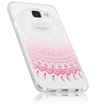 mumbi Coque de protection pour Samsung Galaxy A3 (2016) TPU gel silicone rose transparent Motif Mandala Griffonnage
