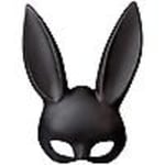 Bunny Mask Svart Mask Bunny Eye Mask Med Öron Bunny Mask För Halloween Party Cosplay Dress Up